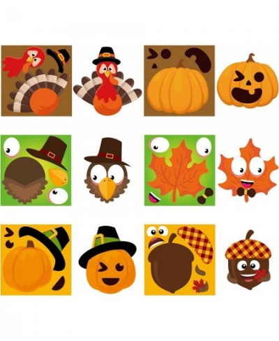 210Pcs Happy Fall Stickers Make You Own Face Fall Thanksgiving Stickers Scene Roll Autumn Pumpkin Turkey Maple Leaves Acorns ...