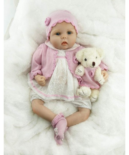 22inch 55cm So Truly Silicone Vinyl Reborn Baby Girl Doll Real Blond Mohair Soft Stuffed Cloth Body Newborn Dolls Toys Kids B...