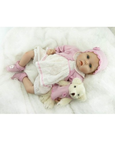 22inch 55cm So Truly Silicone Vinyl Reborn Baby Girl Doll Real Blond Mohair Soft Stuffed Cloth Body Newborn Dolls Toys Kids B...