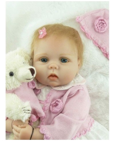 22inch 55cm So Truly Silicone Vinyl Reborn Baby Girl Doll Real Blond Mohair Soft Stuffed Cloth Body Newborn Dolls Toys Kids B...