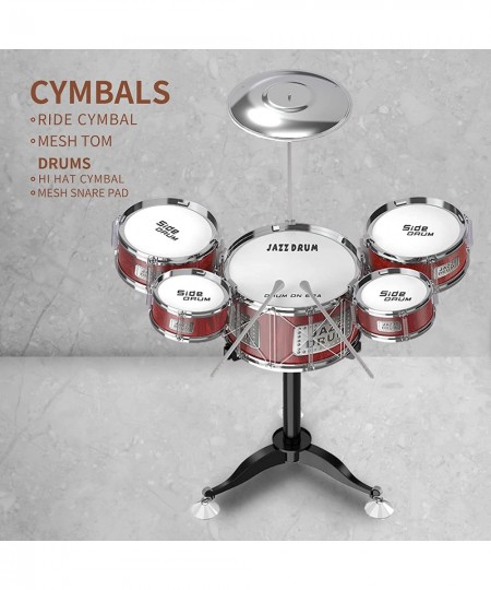 Mini Drum Set for Kids Toddler Musical Drum Toy Set with 5 Drums Cymbal 2 Drumsticks Great Gift for Christmas Party Birthday ...