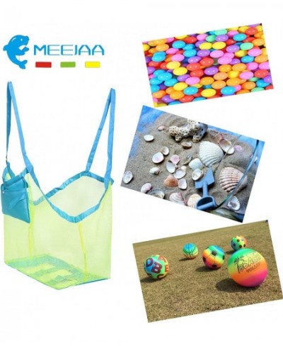 Mesh Beach Bag Classic Mesh Beach Toy Tote Bag Foldable Large Children's Toy Storage Bag Used for Storage of Toys Shells Clot...