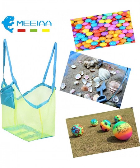 Mesh Beach Bag Classic Mesh Beach Toy Tote Bag Foldable Large Children's Toy Storage Bag Used for Storage of Toys Shells Clot...