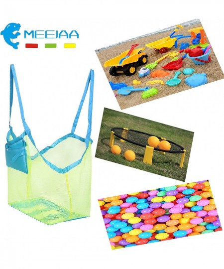 Mesh Beach Bag Classic Mesh Beach Toy Tote Bag Foldable Large Children's Toy Storage Bag Used for Storage of Toys Shells Clot...