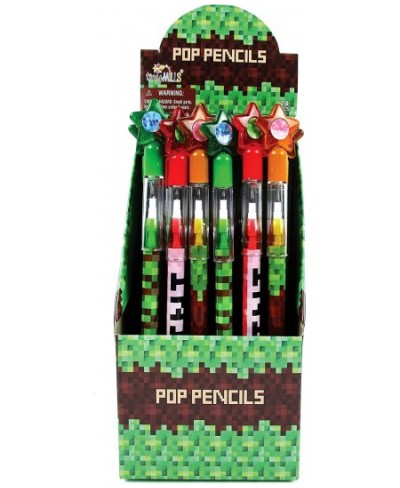 24 Pcs Pixel Miner Themed Multi Point Pencils Party Favor Mine Pixel Craft Classroom Rewards Prizes Goody Bag Treat Bag Stuff...