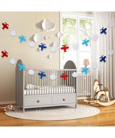 2Pcs Airplane Clouds Garland for Airplane Themed 1st Birthday Party Decor Airplane Baby Shower Party Supplies Airplane Party ...