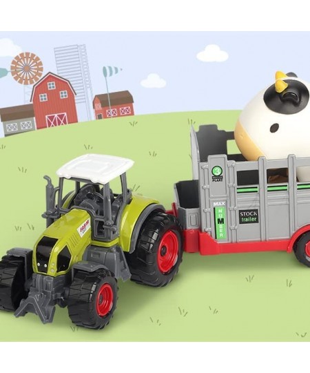 Farm Animals Transporter Tractor Carrier w/ 47.2 x 31.5 in Mat Barnyard Animal Happy Farm Children Playmat for 3 4 5 6 Year O...