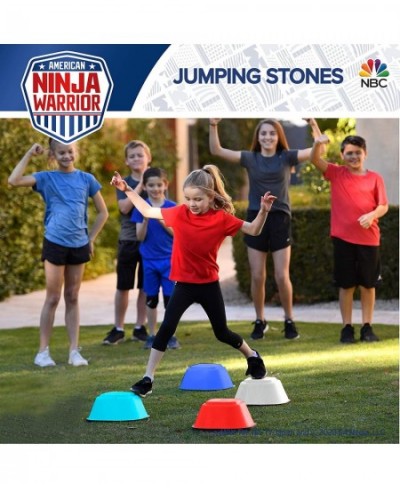 American Ninja Warrior Jumping Stones - 4 Balance Stepping Stones Obstacle Course for Kids - Perfect Indoor & Outdoors Play E...