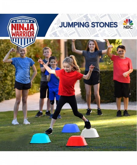 American Ninja Warrior Jumping Stones - 4 Balance Stepping Stones Obstacle Course for Kids - Perfect Indoor & Outdoors Play E...