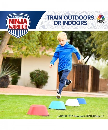 American Ninja Warrior Jumping Stones - 4 Balance Stepping Stones Obstacle Course for Kids - Perfect Indoor & Outdoors Play E...