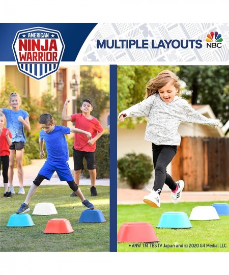 American Ninja Warrior Jumping Stones - 4 Balance Stepping Stones Obstacle Course for Kids - Perfect Indoor & Outdoors Play E...