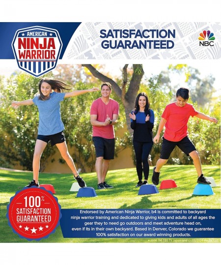 American Ninja Warrior Jumping Stones - 4 Balance Stepping Stones Obstacle Course for Kids - Perfect Indoor & Outdoors Play E...