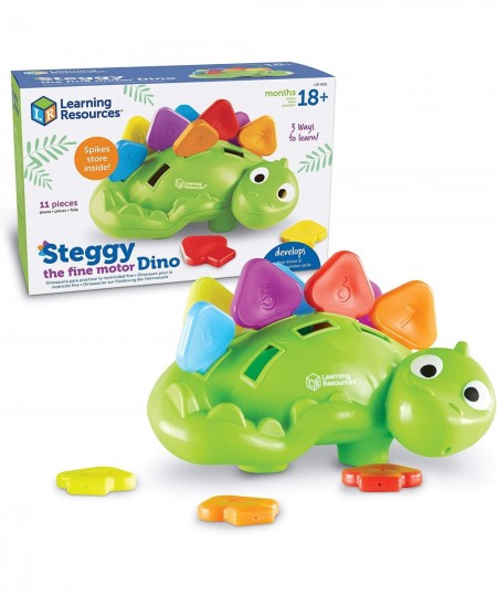 Steggy The Fine Motor Dino - 11 Pieces Ages 18+ Months Toddler Learning Toys Fine Motor and Sensory Toy Toddler Montessori To...