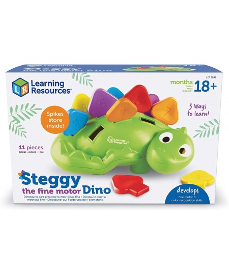 Steggy The Fine Motor Dino - 11 Pieces Ages 18+ Months Toddler Learning Toys Fine Motor and Sensory Toy Toddler Montessori To...