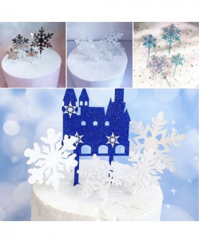 Snowflakes Cake Toppers Frozen Cake Toppers Snowflake Decorations White Party Snow White Cake Topper Set Frozen Birthday Part...