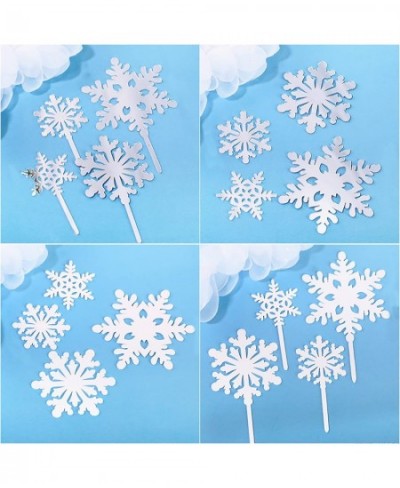 Snowflakes Cake Toppers Frozen Cake Toppers Snowflake Decorations White Party Snow White Cake Topper Set Frozen Birthday Part...