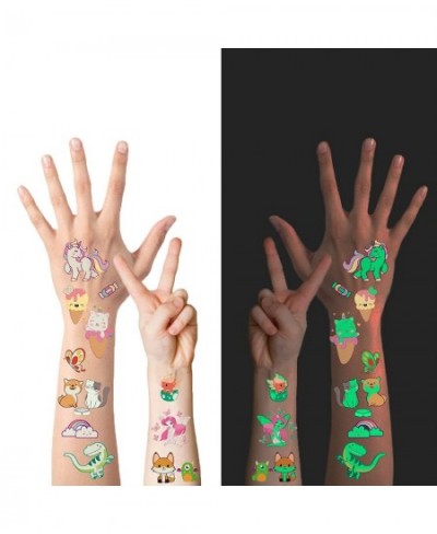 Luminous Temporary Tattoos for Kids 200 Styles Mixed Cute Cartoon Animal/Outer Space/Monster/Unicorn/Butterfly/Food Fake Tatt...