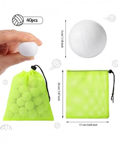 40 Pcs Mini Volleyball White Volleyball Stress Ball Tiny Volleyballs with Drawstring Mesh Bag Small Volleyballs to Throw Spor...