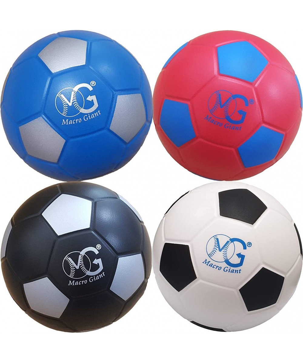 Macro Giant 6 Inch (Dia.) PU Foam Soccer Set of 4 Basic Colors Training Practice Playground Ball Kid Sports Toys Kickball Toy...