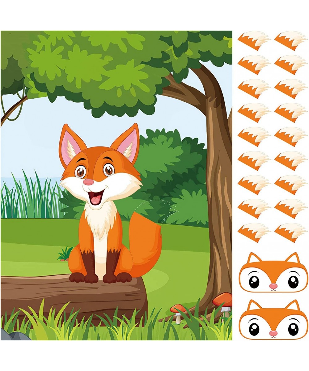 Pin The Tail on The Fox Party Game with 30 Tails for Forest Farm Birthday Party Supplies Pin Game Boys Girls Woodland Animal ...