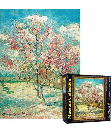 1500 Piece Puzzles for Adults Peach Tree in Blossom by Vincent Van Gogh Puzzle for Kids Jigsaw Puzzles for Adults Teens Puzzl...