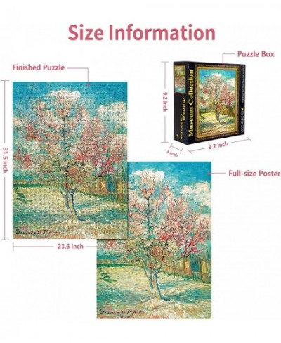 1500 Piece Puzzles for Adults Peach Tree in Blossom by Vincent Van Gogh Puzzle for Kids Jigsaw Puzzles for Adults Teens Puzzl...