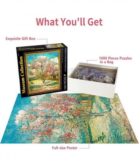 1500 Piece Puzzles for Adults Peach Tree in Blossom by Vincent Van Gogh Puzzle for Kids Jigsaw Puzzles for Adults Teens Puzzl...