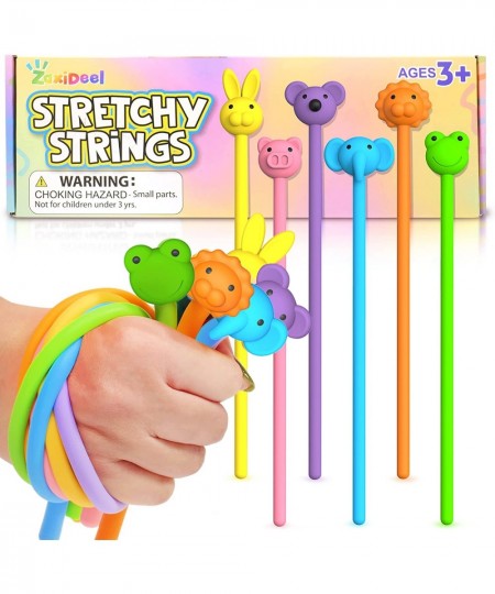 Animal Stretchy Strings 6pcs Calming Sensory Toys Monkey Noodle Fidget Toy Quiet Stress Relief Fidgets for Kids Christmas Sto...