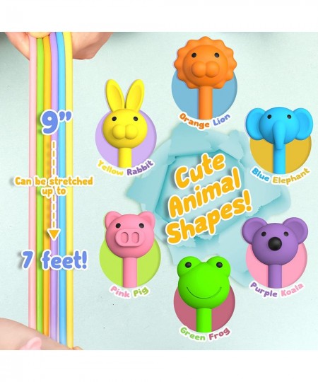 Animal Stretchy Strings 6pcs Calming Sensory Toys Monkey Noodle Fidget Toy Quiet Stress Relief Fidgets for Kids Christmas Sto...