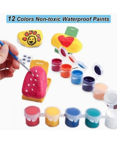 Rock Painting Kit Creativity Arts and Crafts for Kids DIY Art Supplies with Paints Stickers and Rocks for Painting Crafting a...