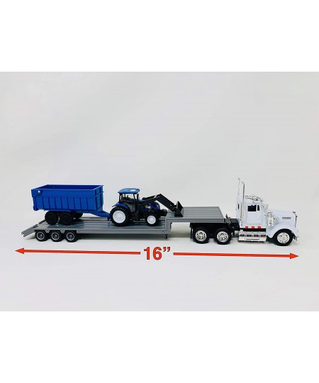 Kenworth Lowboy Trailer with New Holland Construction Tractor Play Set $64.36 - Kids' Play Tractors