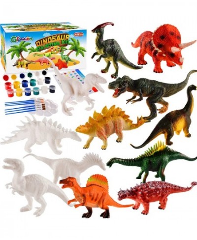 Arts and Crafts for Kids - Dinosaur Toy Painting Kit - 12 Dinosaur Figurines - Create Your Dino World - Painting Toys Gifts f...