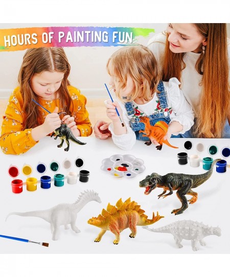 Arts and Crafts for Kids - Dinosaur Toy Painting Kit - 12 Dinosaur Figurines - Create Your Dino World - Painting Toys Gifts f...