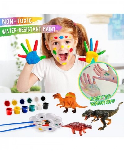 Arts and Crafts for Kids - Dinosaur Toy Painting Kit - 12 Dinosaur Figurines - Create Your Dino World - Painting Toys Gifts f...