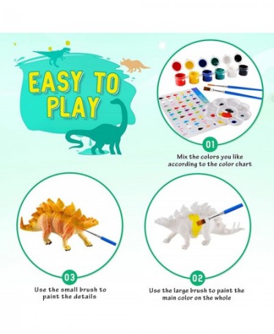 Arts and Crafts for Kids - Dinosaur Toy Painting Kit - 12 Dinosaur Figurines - Create Your Dino World - Painting Toys Gifts f...