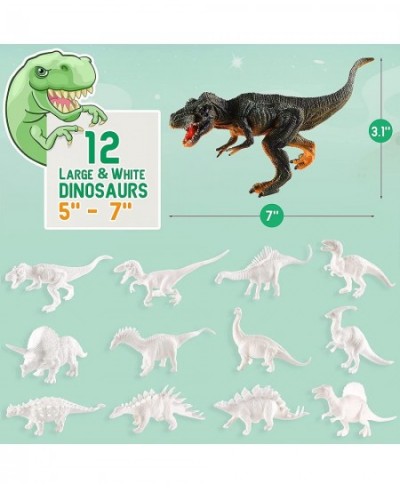 Arts and Crafts for Kids - Dinosaur Toy Painting Kit - 12 Dinosaur Figurines - Create Your Dino World - Painting Toys Gifts f...