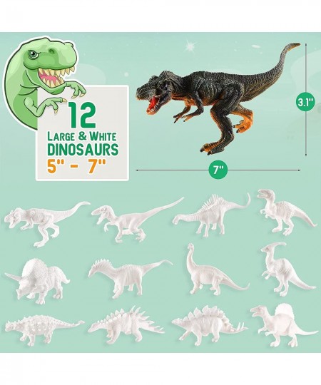 Arts and Crafts for Kids - Dinosaur Toy Painting Kit - 12 Dinosaur Figurines - Create Your Dino World - Painting Toys Gifts f...