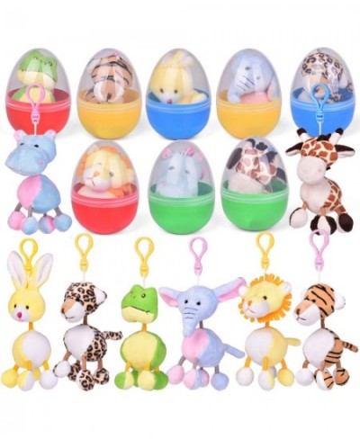 8 PCs Easter Eggs Filled with Mini Stuffed Animals Easter Basket Stuffers with Plush Animals Bulk for Keychain Set Easter Egg...