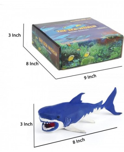 10 Pack Shark Toys 8" Soft and Stretchy Realistic Shark Toy Set Floating Bathtub Toys and Birthday Party Favors for Boys Girl...