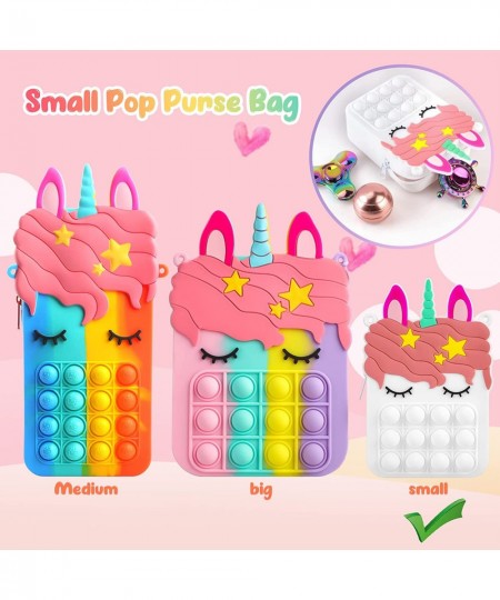 Pop Shoulder Bag for Girls and Women Mini Pop Purse Bags Lovely Sensory Silicone Cartoon Bag Toy for Students Kids (White) $1...