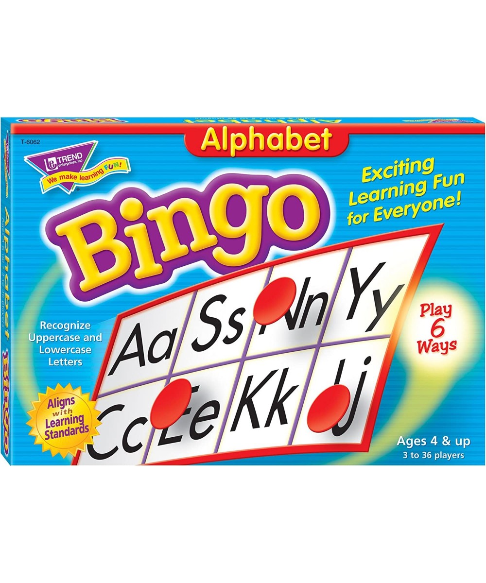 TREND ENTERPRISES: Alphabet Bingo Game Exciting Way for Everyone to Learn Play 6 Different Ways Perfect for Classrooms and At...