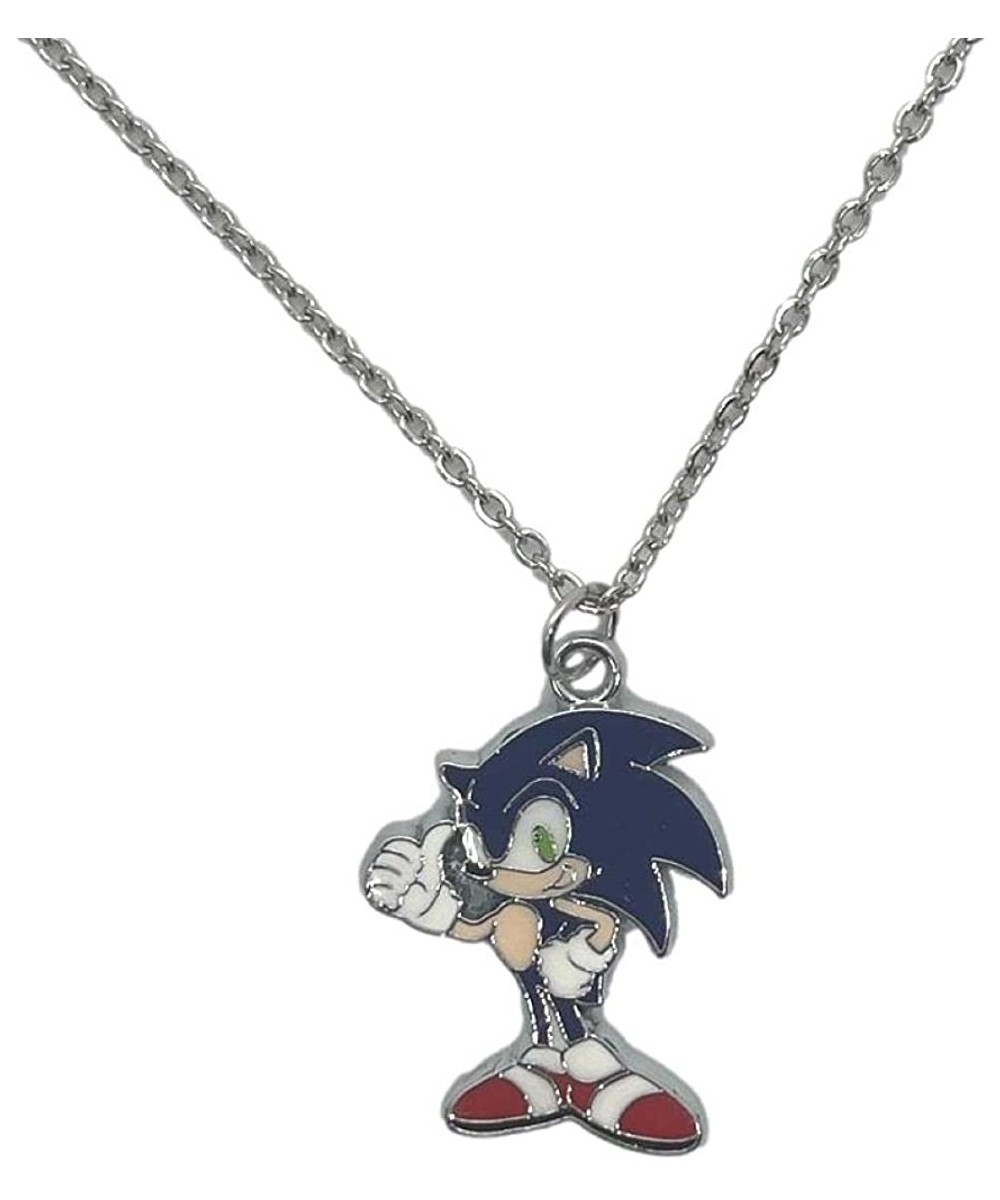 Classic Blue Hedgehog Thumbs Up Character Figure Charm Pendant Necklace $25.37 - Kids' Dress-Up Accessories