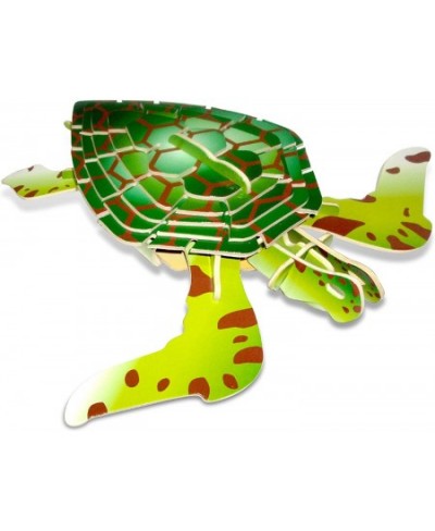 Colorful Wood Craft Construction Green Turtle 3D Jigsaw Puzzle $28.25 - 3-D Puzzles