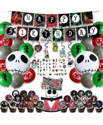 Birthday Party Decorations - Nightmare Before Christmas Christmas Party Supplies 102Pcs Included Christmas Theme Birthday Ban...