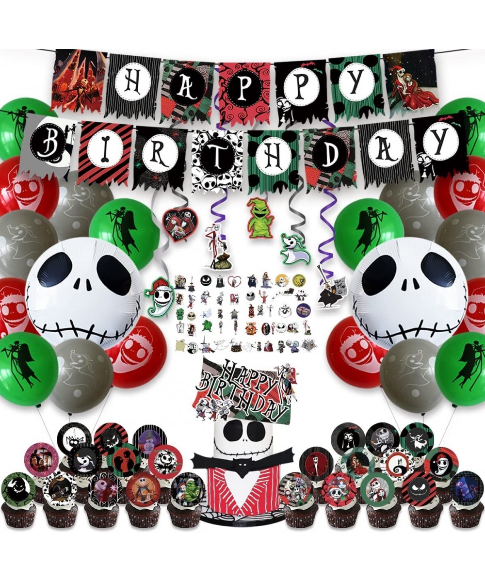 Birthday Party Decorations - Nightmare Before Christmas Christmas Party Supplies 102Pcs Included Christmas Theme Birthday Ban...