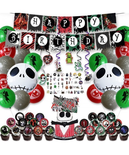 Birthday Party Decorations - Nightmare Before Christmas Christmas Party Supplies 102Pcs Included Christmas Theme Birthday Ban...