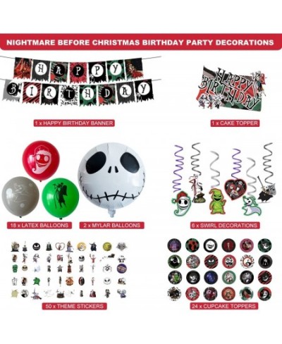 Birthday Party Decorations - Nightmare Before Christmas Christmas Party Supplies 102Pcs Included Christmas Theme Birthday Ban...