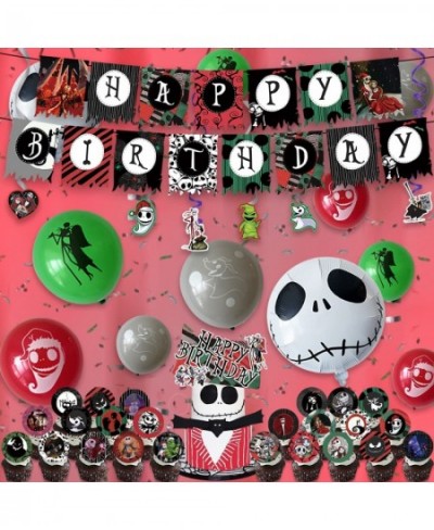 Birthday Party Decorations - Nightmare Before Christmas Christmas Party Supplies 102Pcs Included Christmas Theme Birthday Ban...