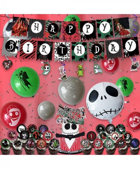 Birthday Party Decorations - Nightmare Before Christmas Christmas Party Supplies 102Pcs Included Christmas Theme Birthday Ban...