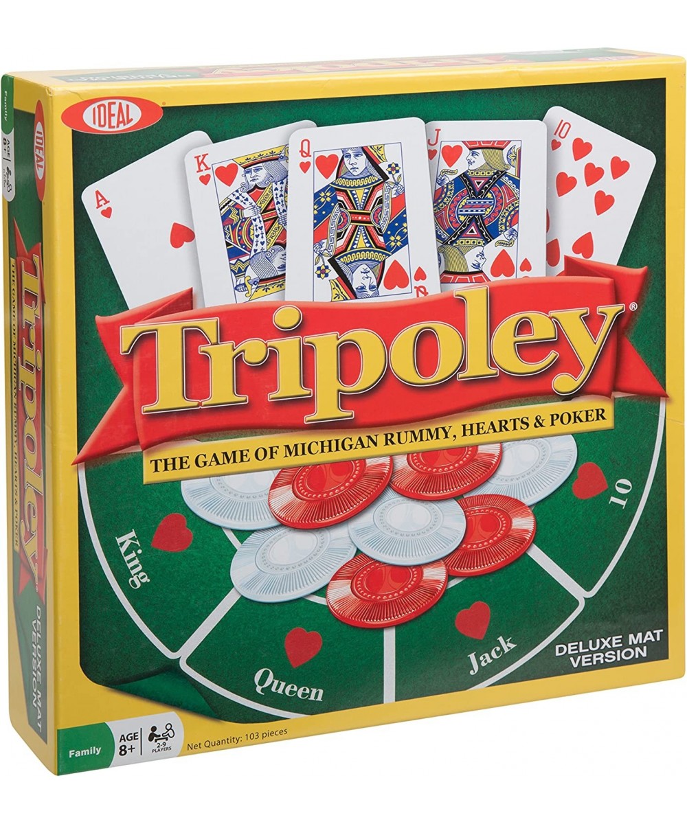 Tripoley Deluxe Board Game Family Favorite Game Combination of Michigan Rummy Hearts and Poker Perfect for Family Game Night ...